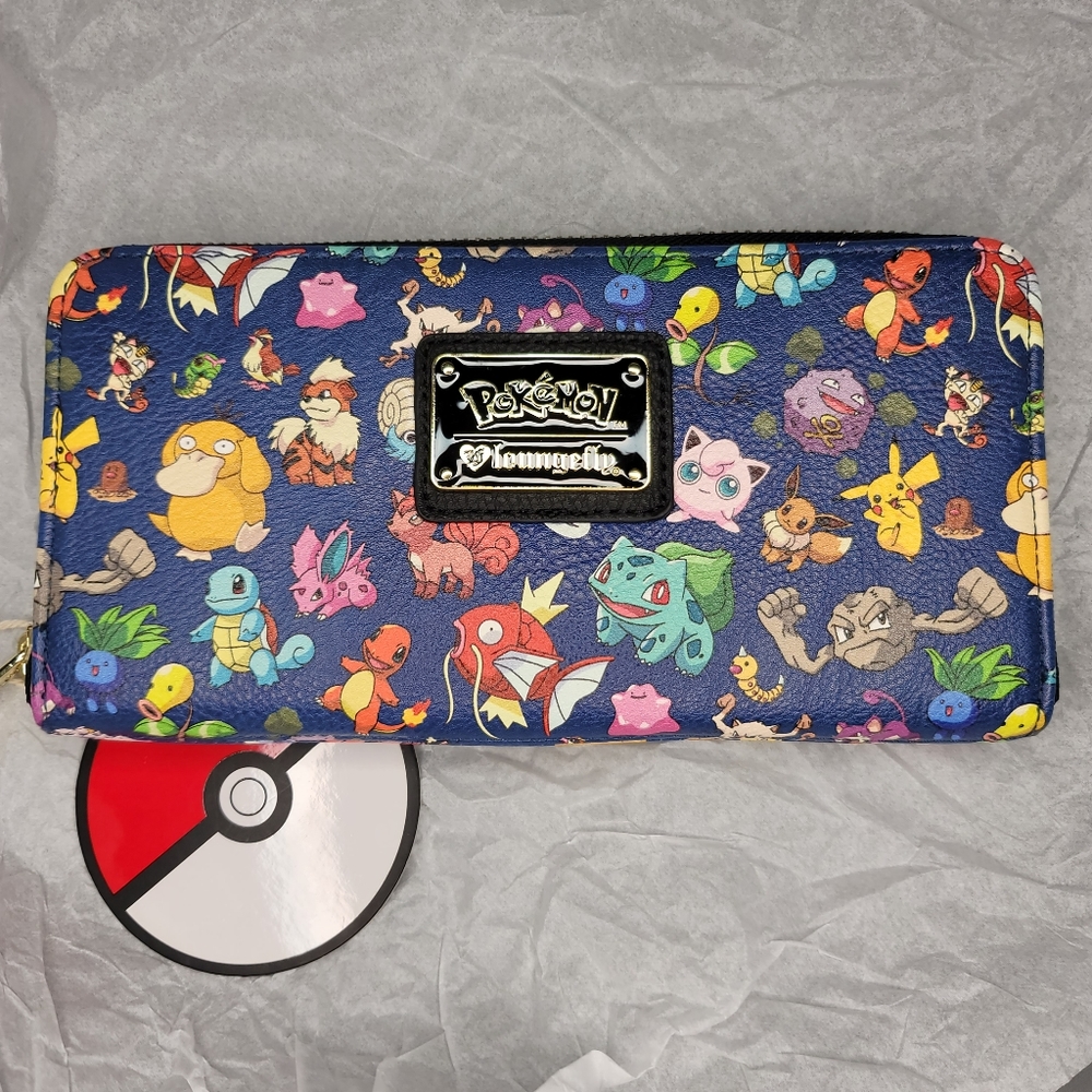 Blue Pokemon 151 OG Heart Logo Loungefly Wallet
